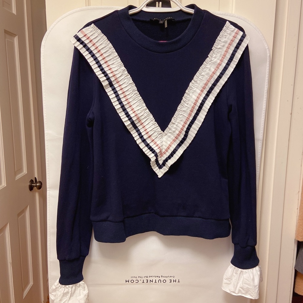 ***Closet Clearance***English Factory Sweatshirt with Ruffle Trim